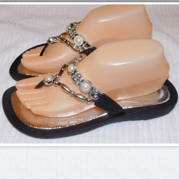 beaded flip flop sandals